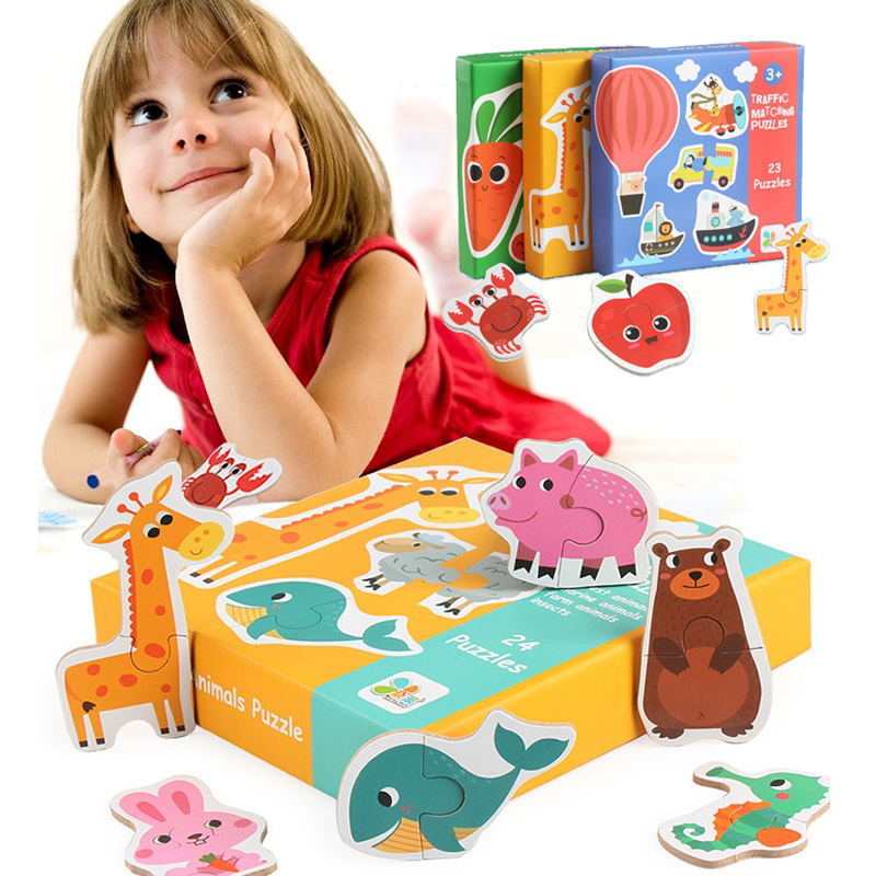 Montessori Matching Puzzles - Animals, Fruits & Vegetables, Traffic