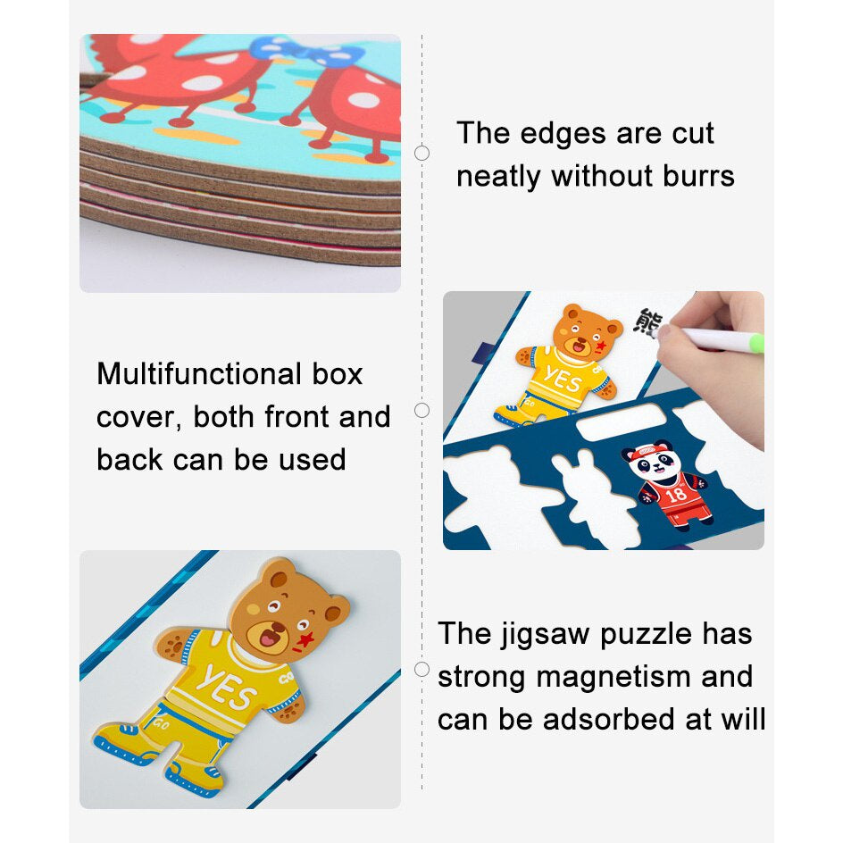 Magnetic Bear Family Dress Up Puzzle