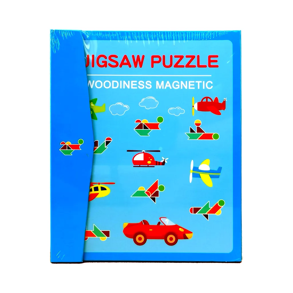 Magnetic Wooden Tangram Puzzle Book - Transport