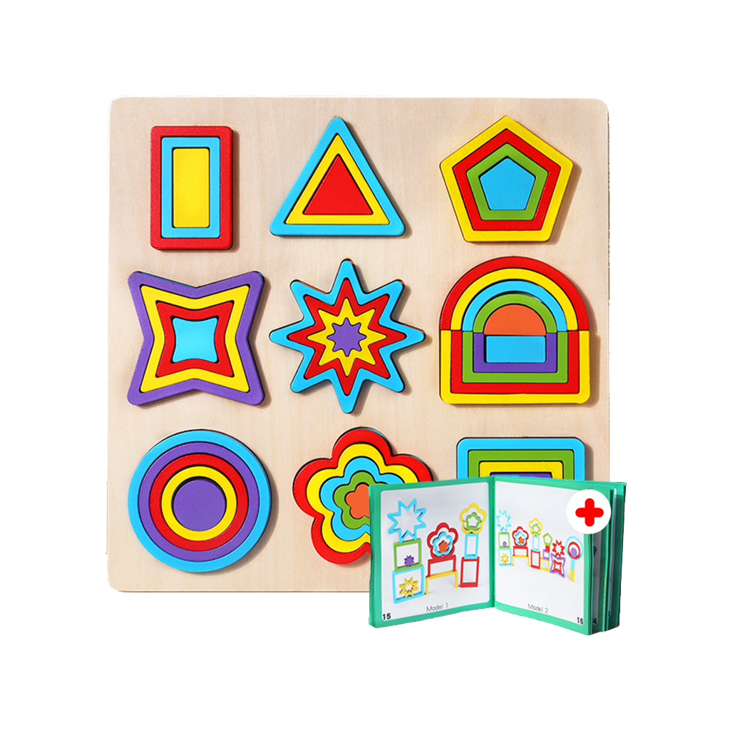 Wooden Montessori 3D Geometric Puzzle