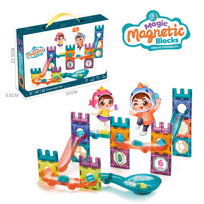 Magnetic Tiles Ball Run Set - Non LED - 54 Pieces
