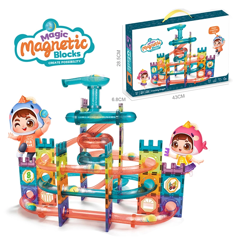 Magnetic Tiles Ball Run Set - Non LED - 125 Pieces