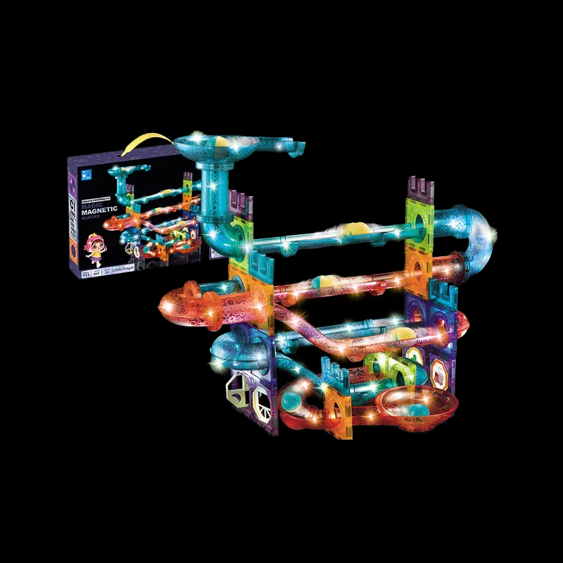 Magnetic Tiles Ball Run Set - LED - 111 Pieces