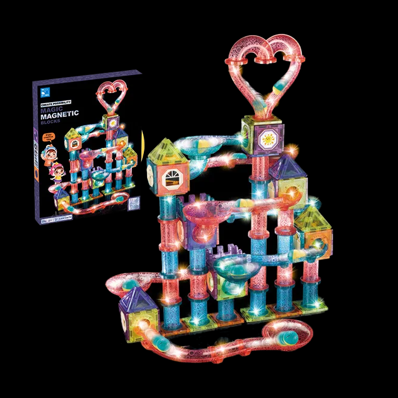 Magnetic Tiles Ball Run Set - LED - 270 Pieces