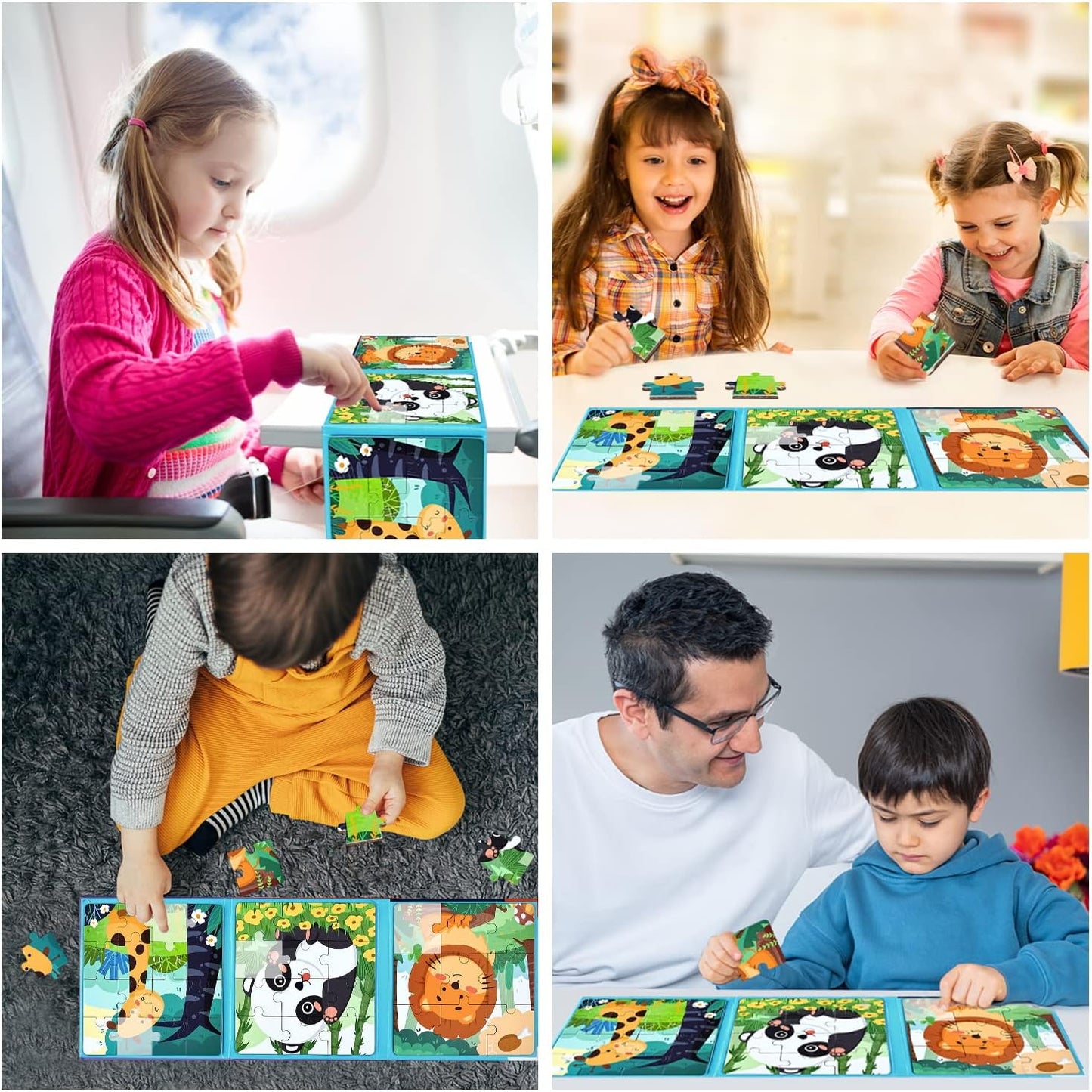 Magnetic 3 IN 1 Puzzles Book - Leveled Jigsaw