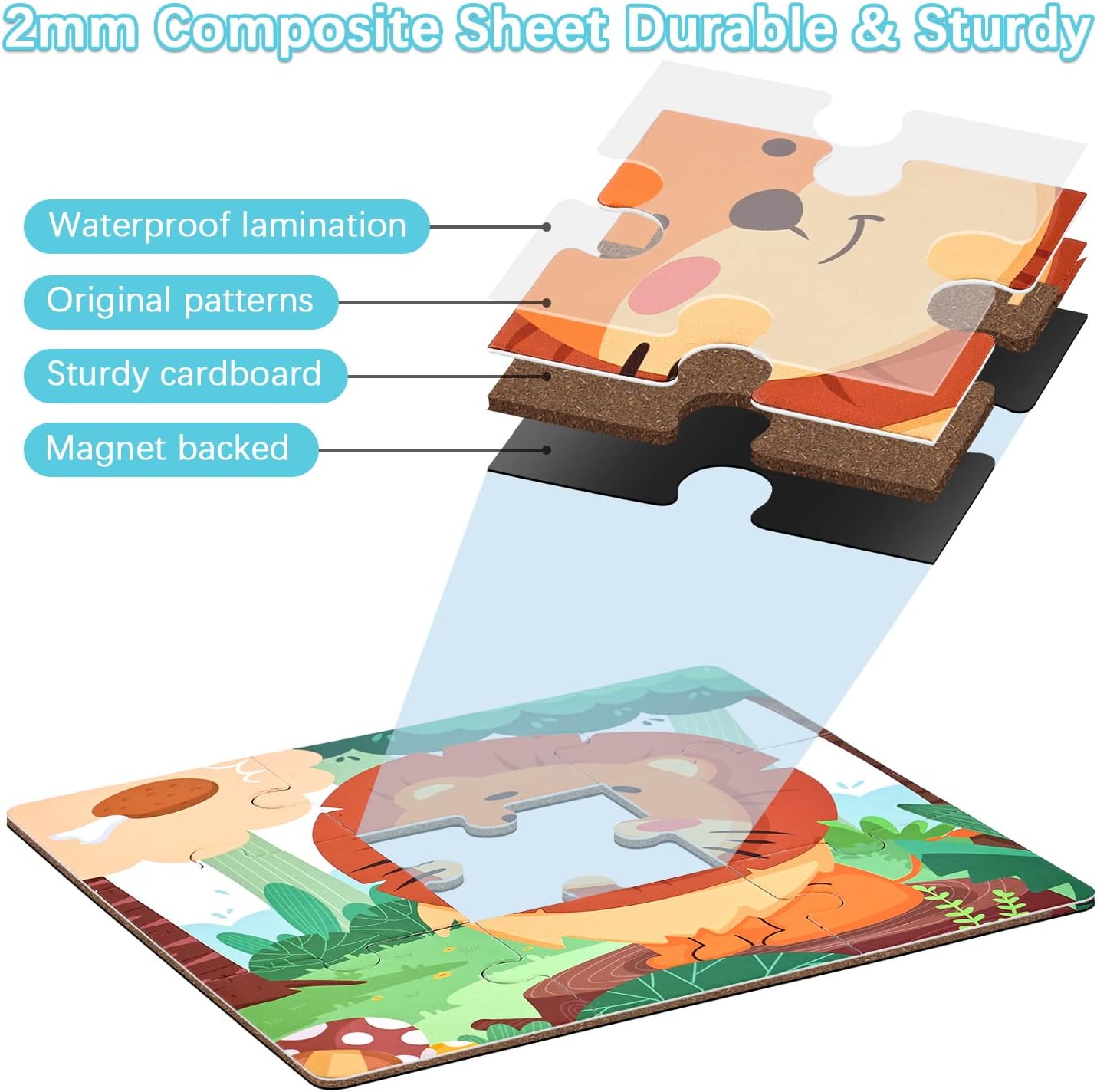 Magnetic 3 IN 1 Puzzles Book - Leveled Jigsaw