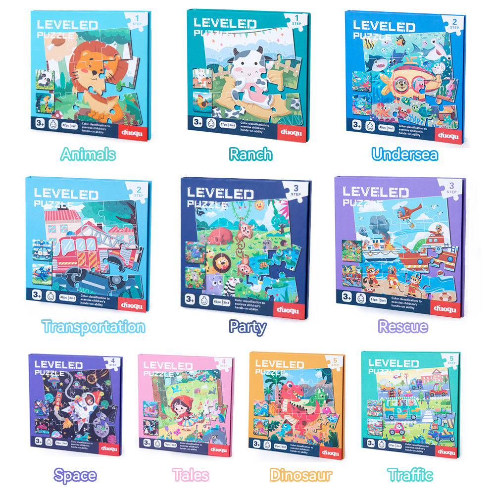 Magnetic 3 IN 1 Puzzles Book - Leveled Jigsaw