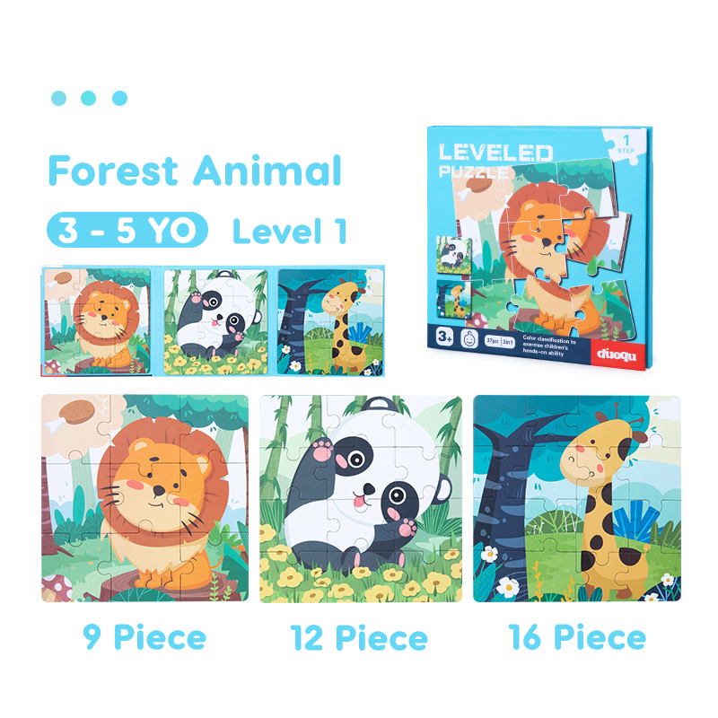 Magnetic 3 IN 1 Puzzles Book - Leveled Jigsaw