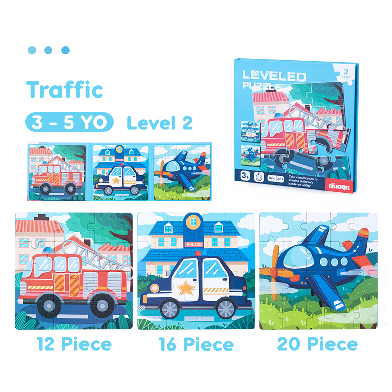 Magnetic 3 IN 1 Puzzles Book - Leveled Jigsaw