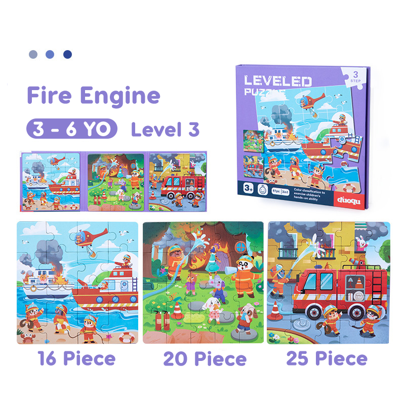 Magnetic 3 IN 1 Puzzles Book - Leveled Jigsaw