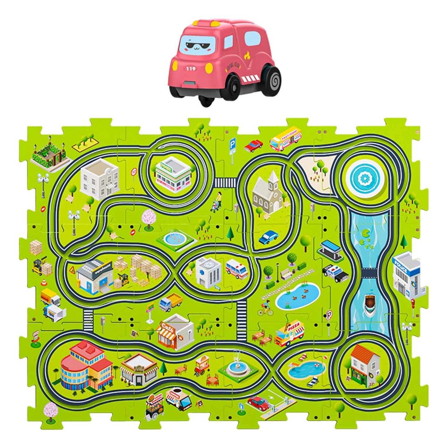 Rail Car Maze Puzzle - 25 Pieces