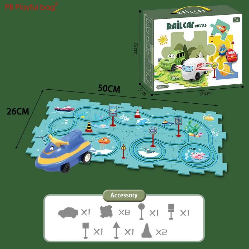Rail Car Maze Puzzle - 15 Pieces