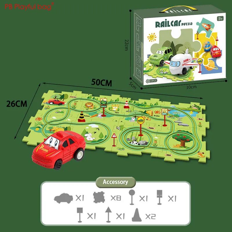 Rail Car Maze Puzzle - 15 Pieces