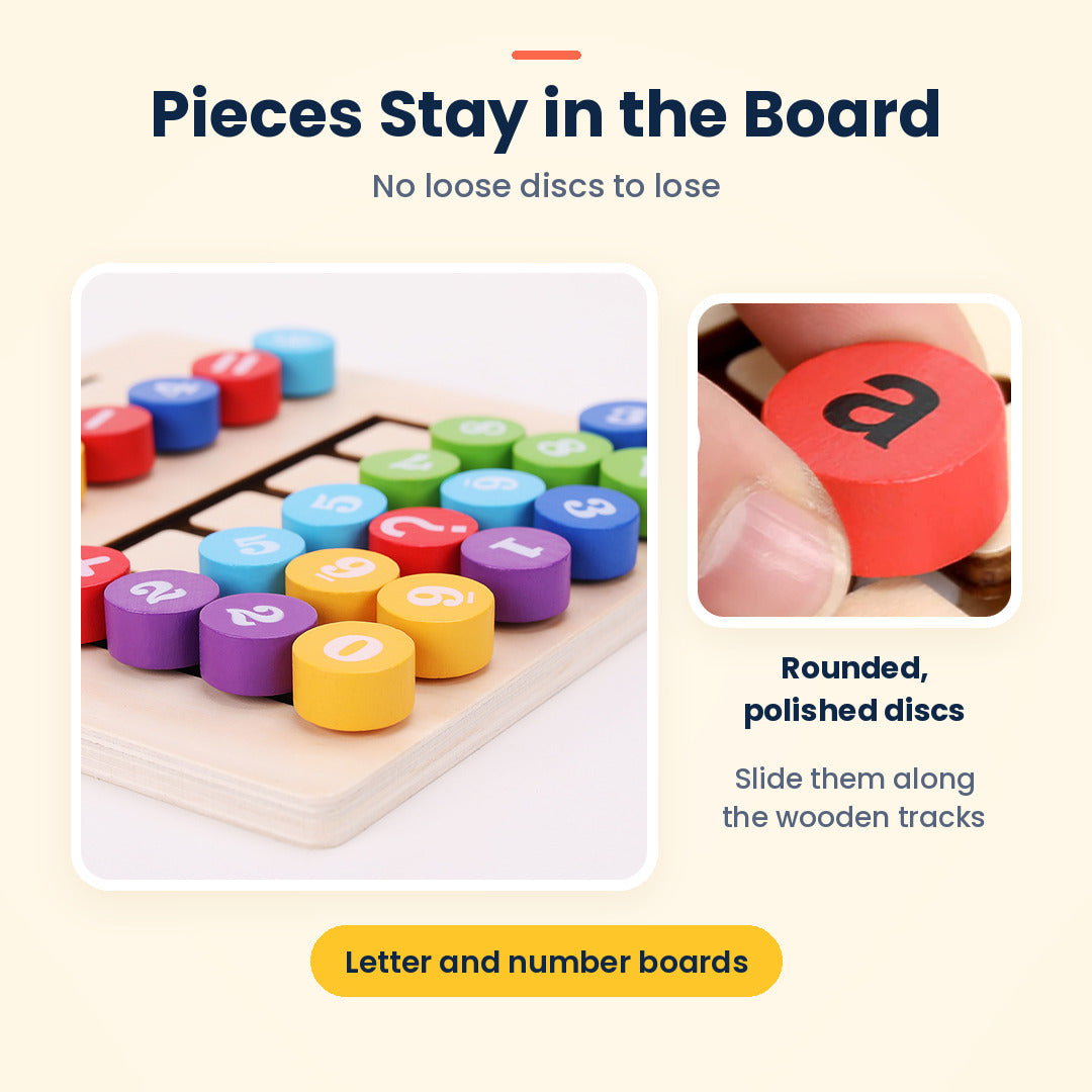 Digital Calculation Walk: Wooden Maths Maze Board with 25 Double-Sided Cards, Ages 3+