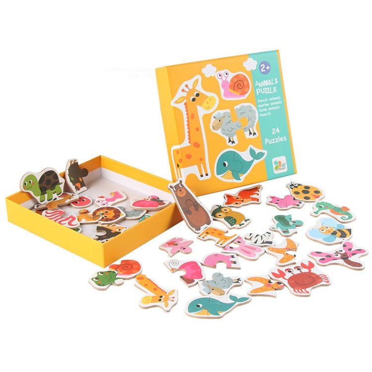 Montessori Matching Puzzles - Fruits & Vegetables