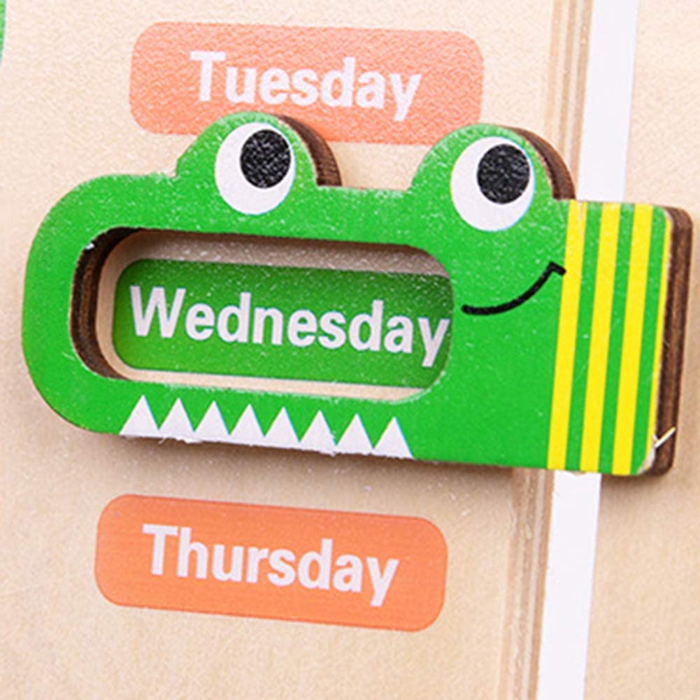 Wooden Calendar Clock - Frog