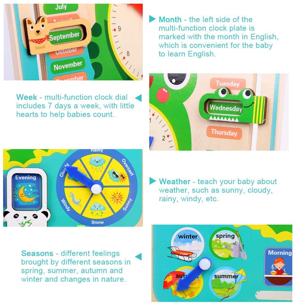 Wooden Calendar Clock - Frog