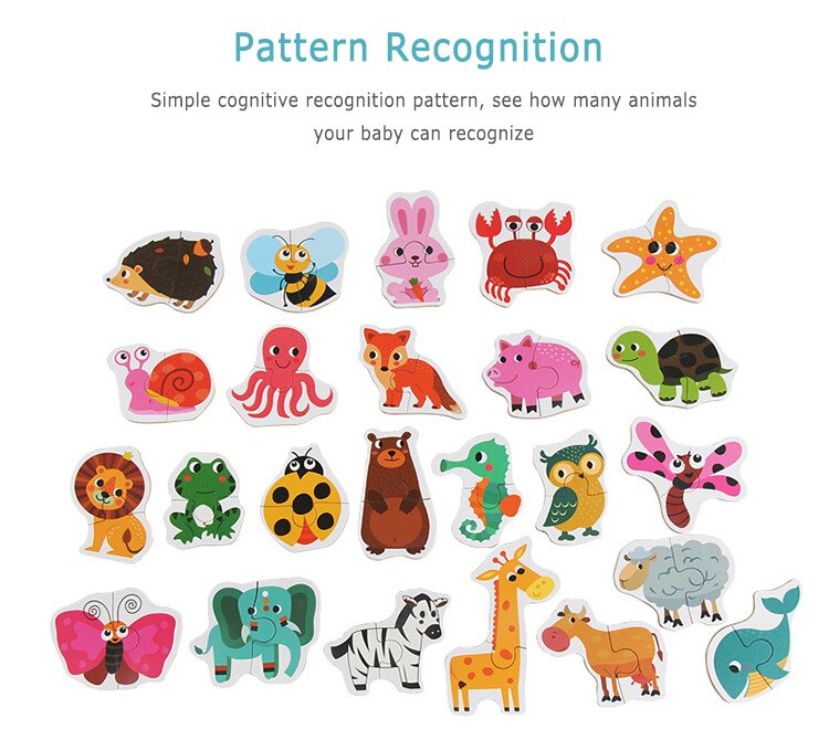 Montessori Matching Puzzles - Animals, Fruits & Vegetables, Traffic