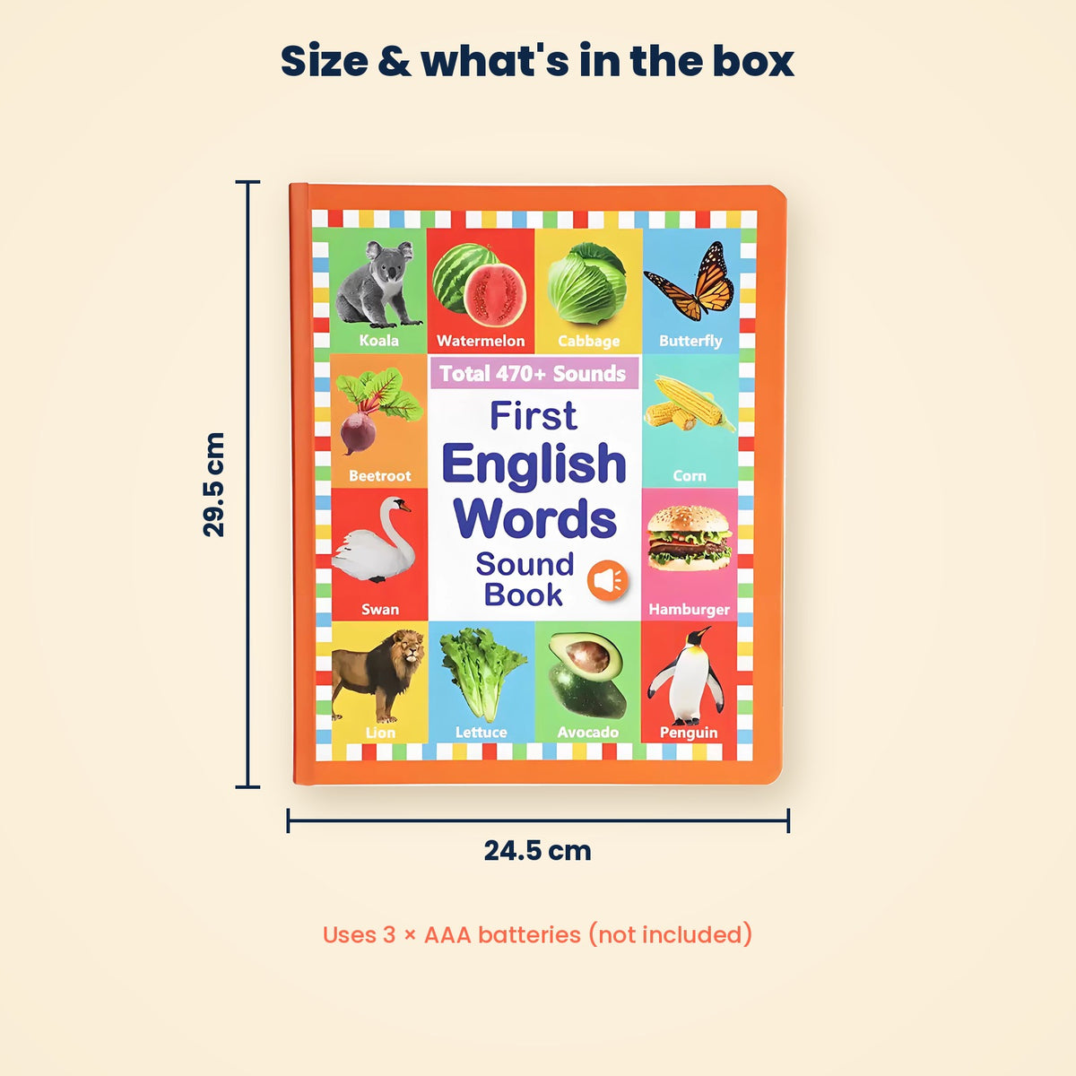English Talking Sound Book | 470+ Words, 21 Themes, Piano | Ages 3+