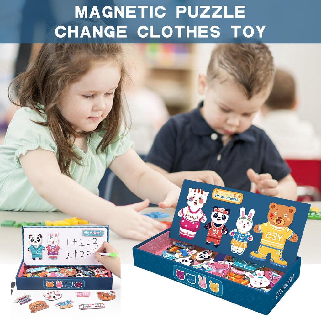 Magnetic Bear Family Dress Up Puzzle