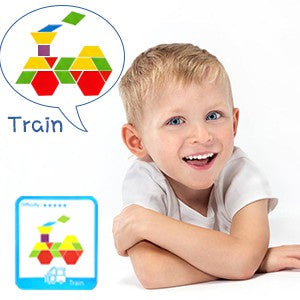 Wooden Pattern Blocks Set - 155 Pieces