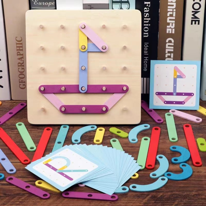 Wooden Montessori Pegboard Puzzle