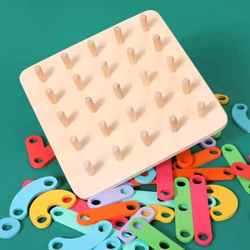 Wooden Montessori Pegboard Puzzle
