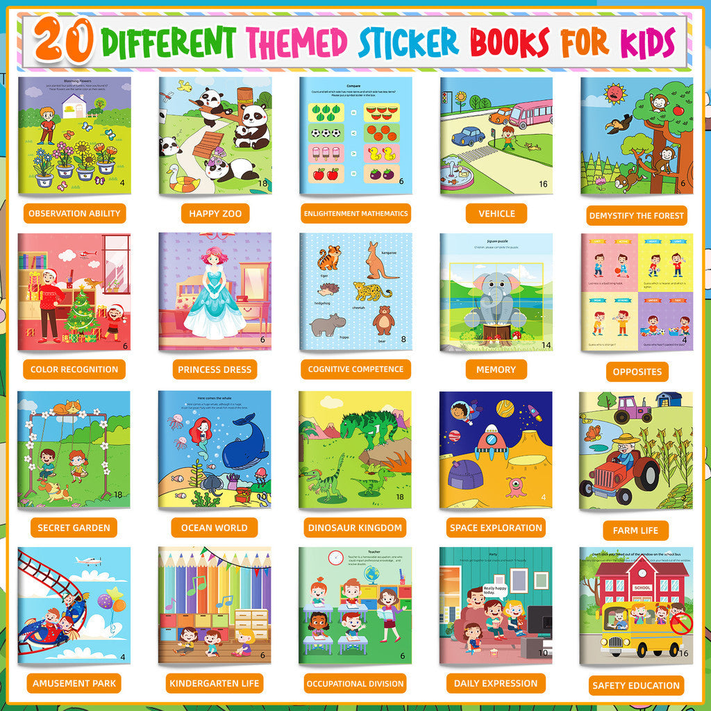 20 Sets Sticker Books for Kids 2-6