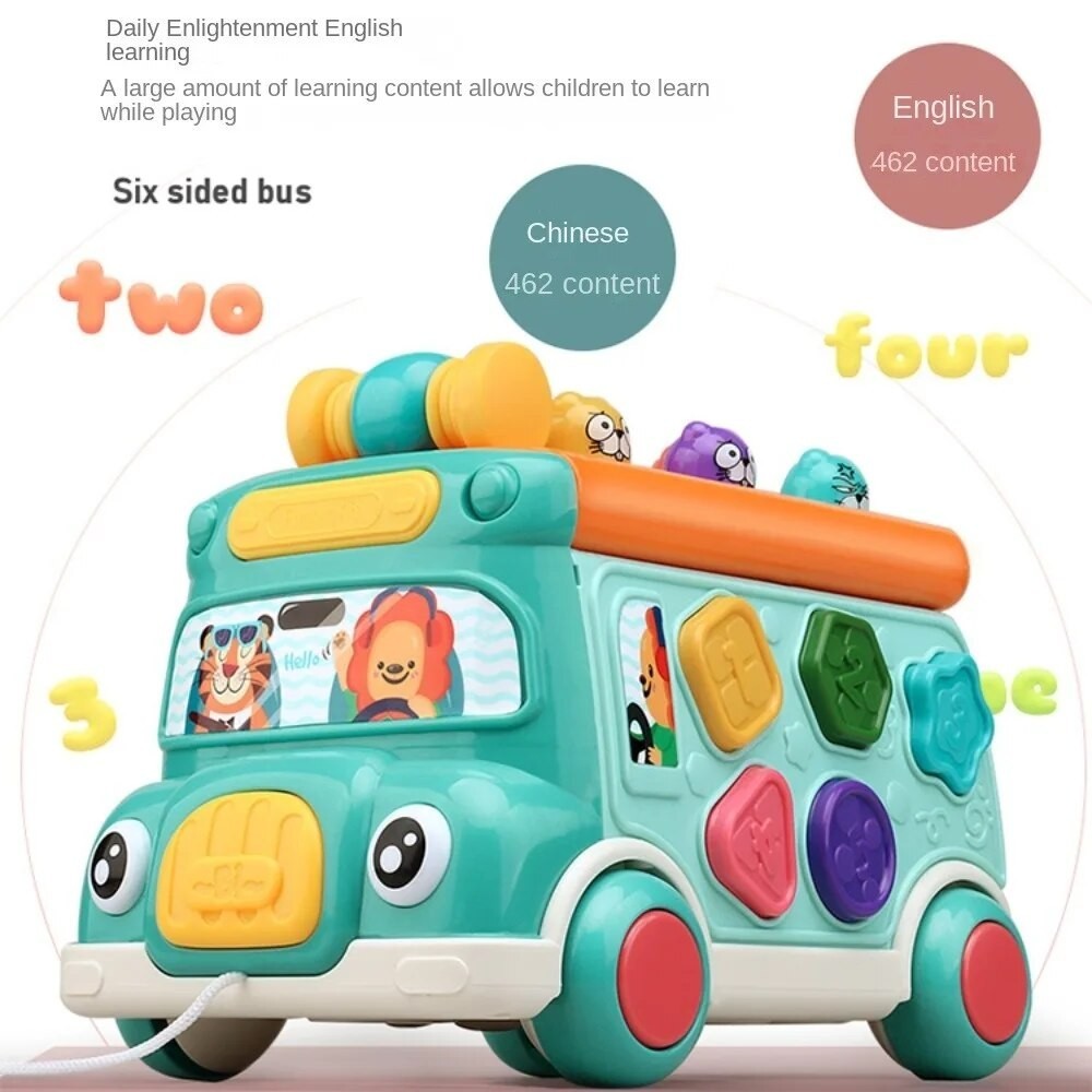 6 -in-1 Bus Toys Baby Stacking Toys