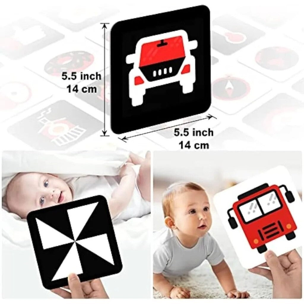 4 x Baby Visual Cards 0-36 Months Baby Black and White Flash Cards