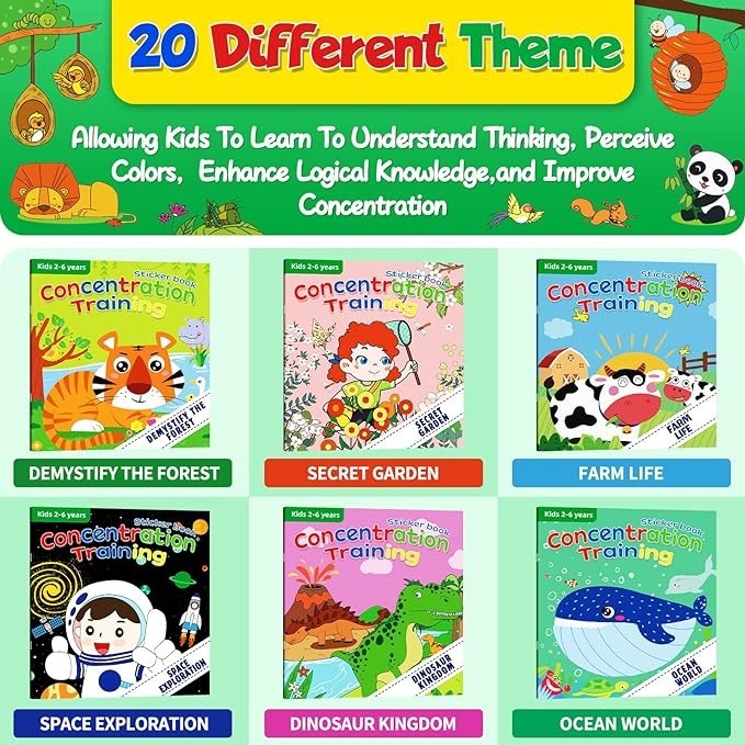 20 Sets Sticker Books for Kids 2-6