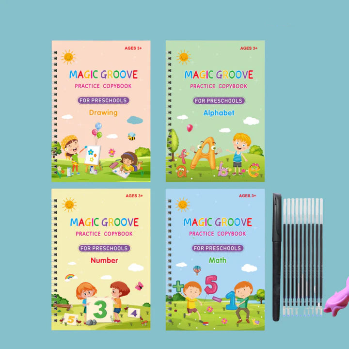 4A Size Magic Groove Copy Book (4 Books/Set)