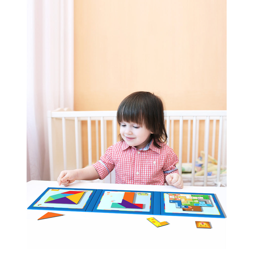 Magnetic 3 IN 1 Puzzles Book - Tangram, T-Shape and Tetris