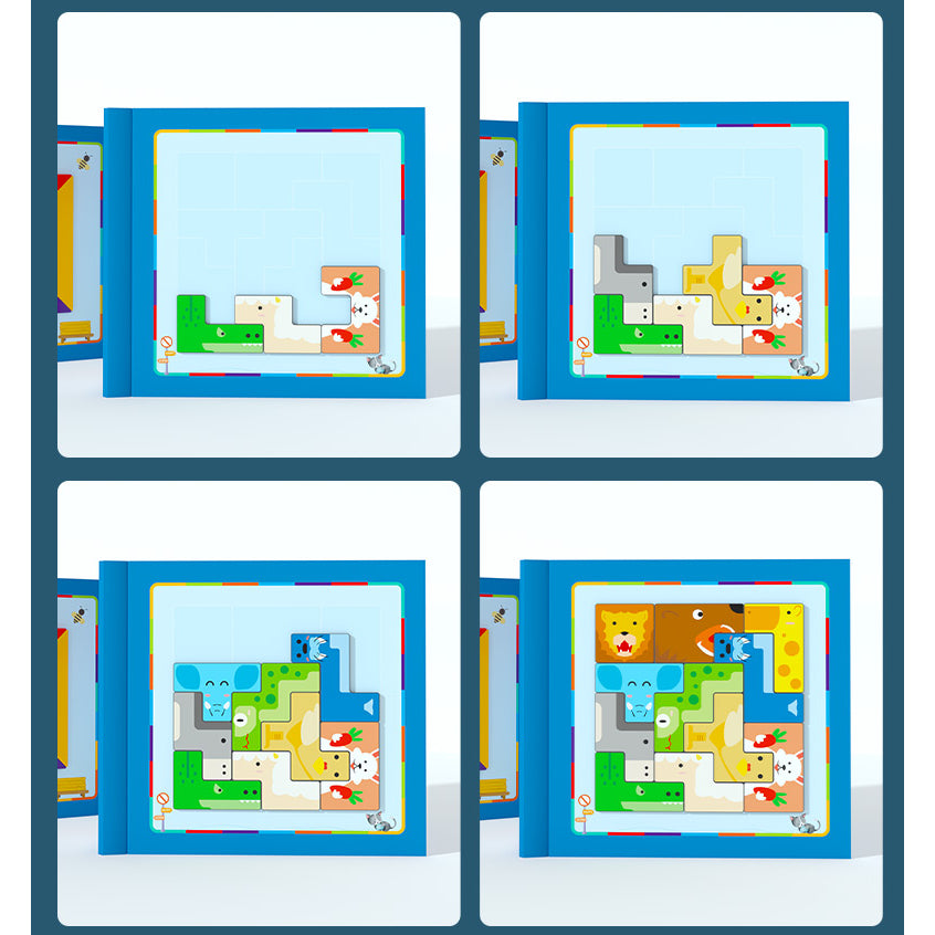 Magnetic 3 IN 1 Puzzles Book - Tangram, T-Shape and Tetris