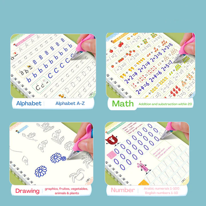 4A Size Magic Groove Copy Book (4 Books/Set)