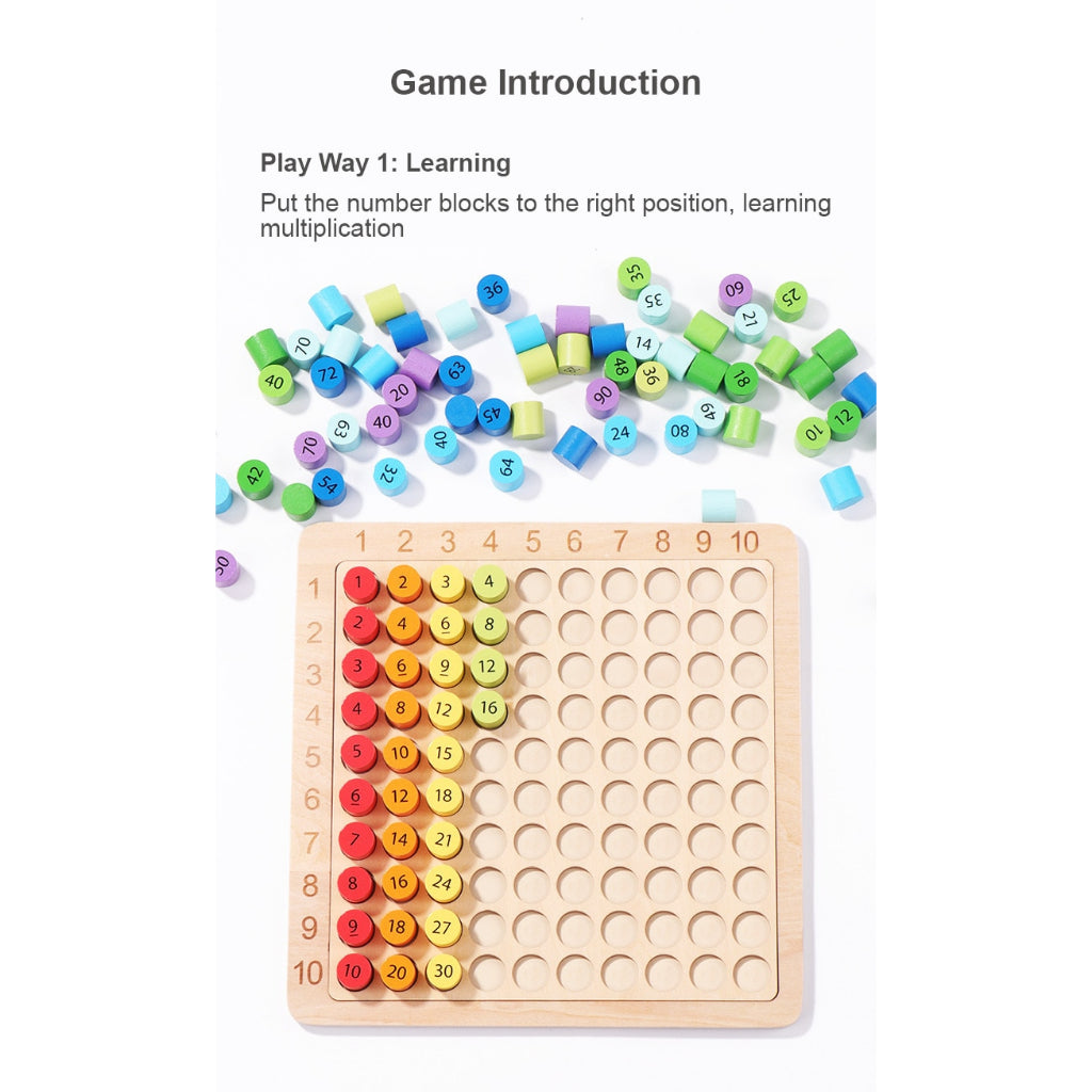 Wooden Montessori Multiplication Board Game