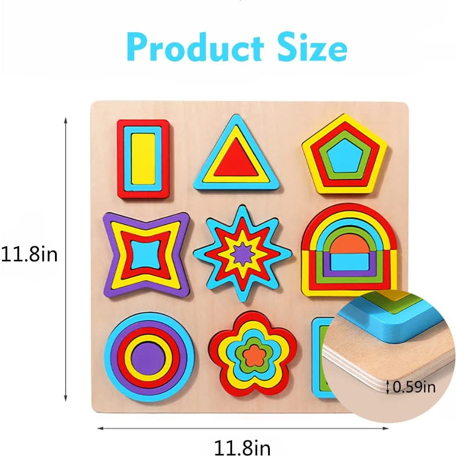 Wooden Montessori 3D Geometric Puzzle