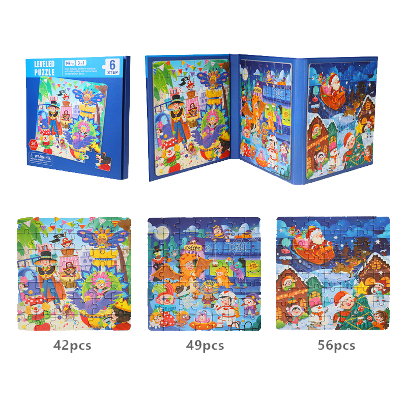 Magnetic 3 IN 1 Puzzles Book - Leveled Jigsaw