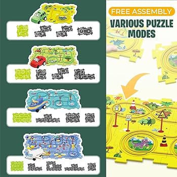 Rail Car Maze Puzzle - 5 Pieces