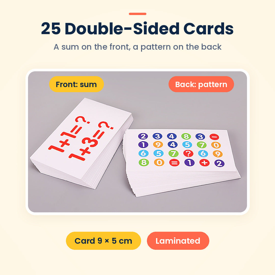 Digital Calculation Walk: Wooden Maths Maze Board with 25 Double-Sided Cards, Ages 3+