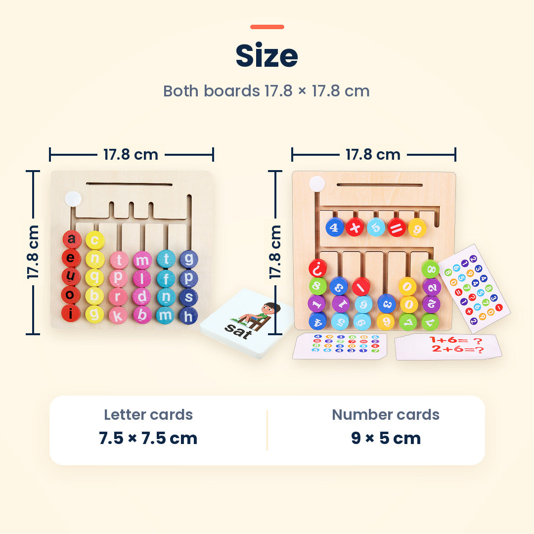 Digital Calculation Walk: Wooden Maths Maze Board with 25 Double-Sided Cards, Ages 3+