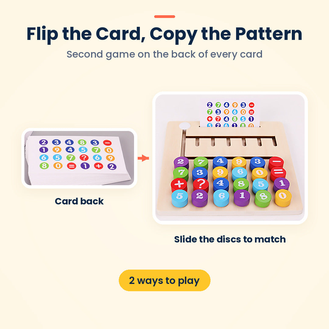 Digital Calculation Walk: Wooden Maths Maze Board with 25 Double-Sided Cards, Ages 3+