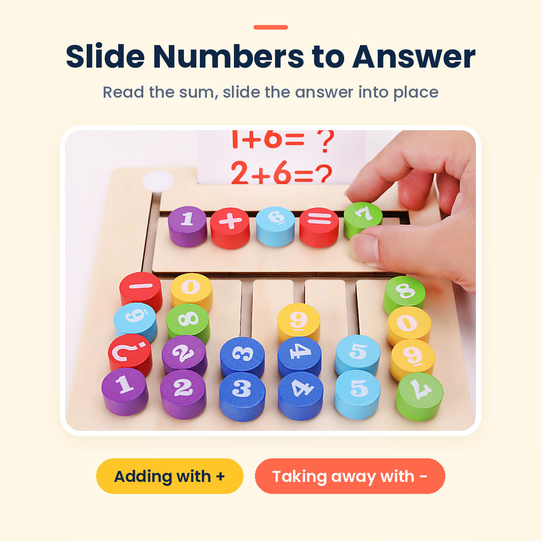 Digital Calculation Walk: Wooden Maths Maze Board with 25 Double-Sided Cards, Ages 3+
