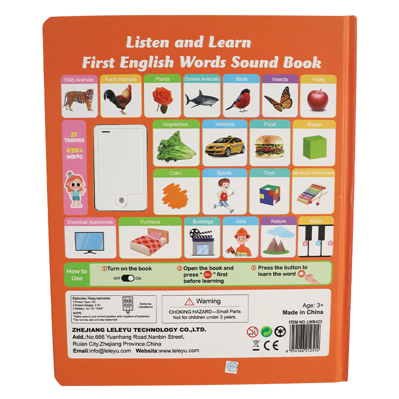 Kids English Sound Book | Interactive Learning Toy with 21 Themes & 470+ Sounds for Ages 3+