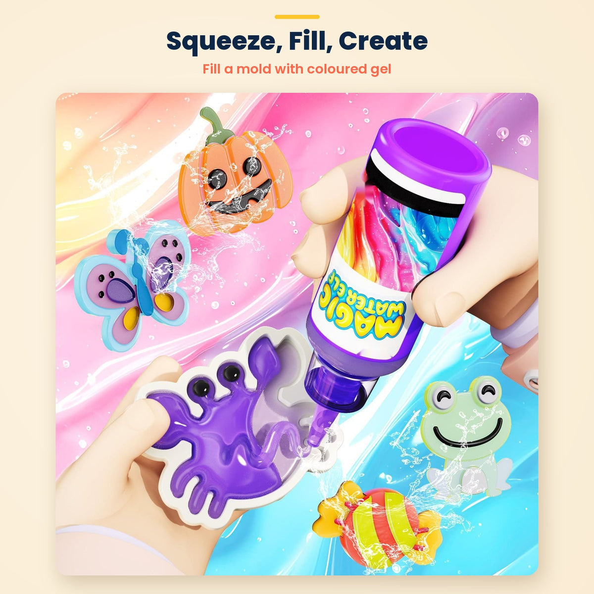 Magic Water Elf Gel DIY Kit | 12 Colours, 12 Moulds | Ages 3+