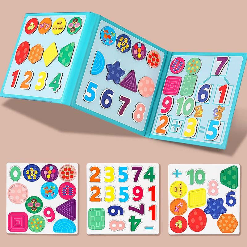 Magnetic 3 IN 1 Puzzles Book - Colour, Shape and Mathematics