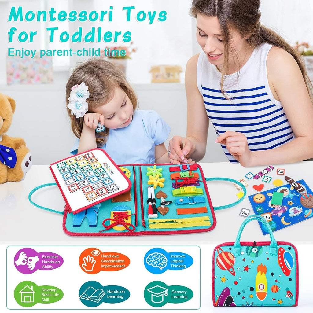 Montessori Sensory Activity Busy Board - Felt Book