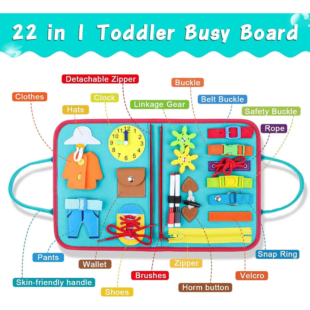 Montessori Sensory Activity Busy Board - Felt Book
