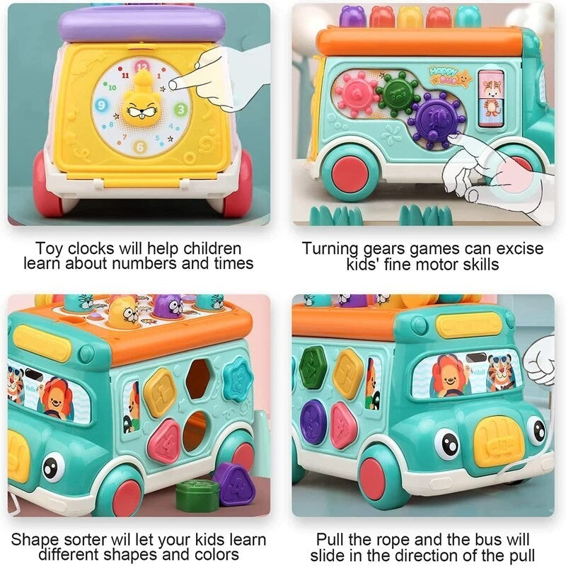 6 -in-1 Bus Toys Baby Stacking Toys