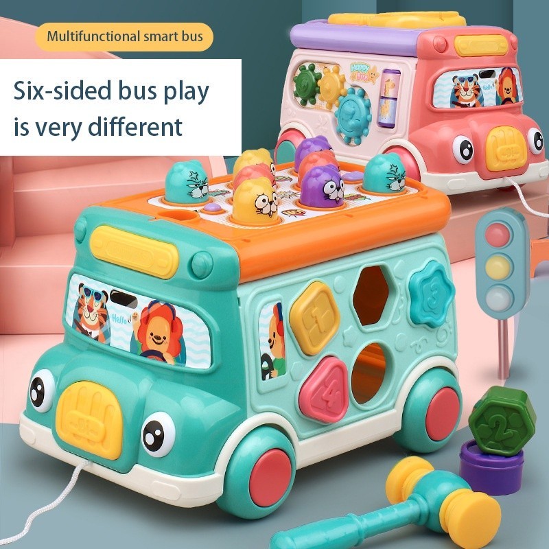 6 -in-1 Bus Toys Baby Stacking Toys